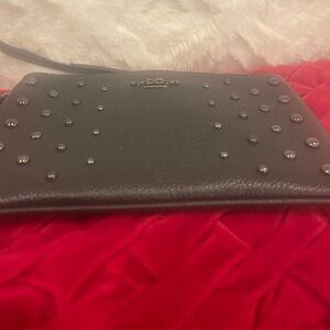 Coach Black Studded Wristlet